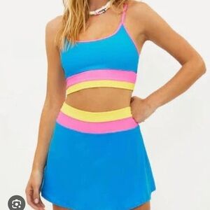 Beach Riot Coast Tennis Skort Coral Reef Colorblock